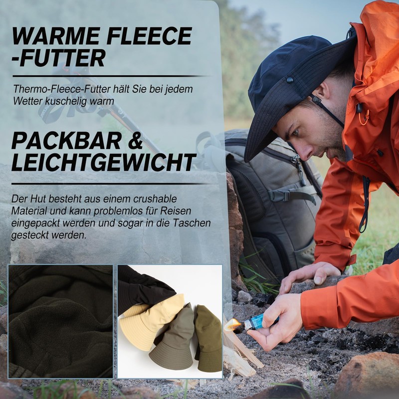 TOPEX XL/XXL Unisex Waterproof Outdoor Hat Winter Hats Warm Fleece