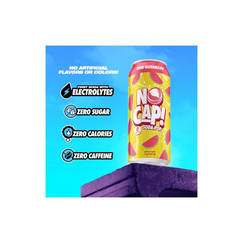NO CAP! Next Gen Soda Pop with Electrolytes for Hydration,