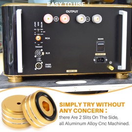 Byttlerom 4Pcs 40X20mm Aluminum HiFi AMP Speaker Isolation Stand Turntable Feet Pad (Gold)