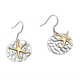 Starfish with Hammered Disc Earrings - by Cape Cod Jewelry-CCJ