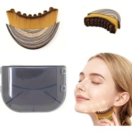 Cepillo de masaje facial para contorno linfático, ergonómico.
