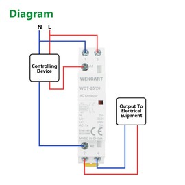 Wengart 25A AC Contactor 2-Pole 2NO, AC 120V Coil Modular DIN Rail Mount Magnetic Contactor for Smart Home, HVAC, EV Charging and Residential Power Control, White