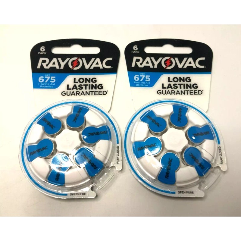 Rayovac TWO (2) 6 Pack Hearing Aid Batteries - Size