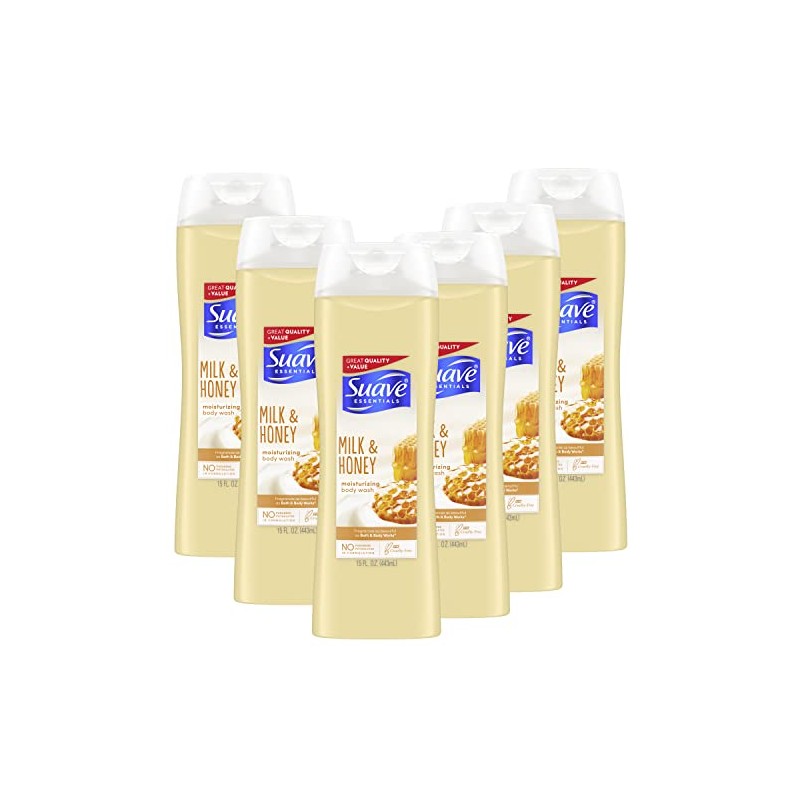 Suave Essentials Body Wash Creamy Milk and Honey Splash 15