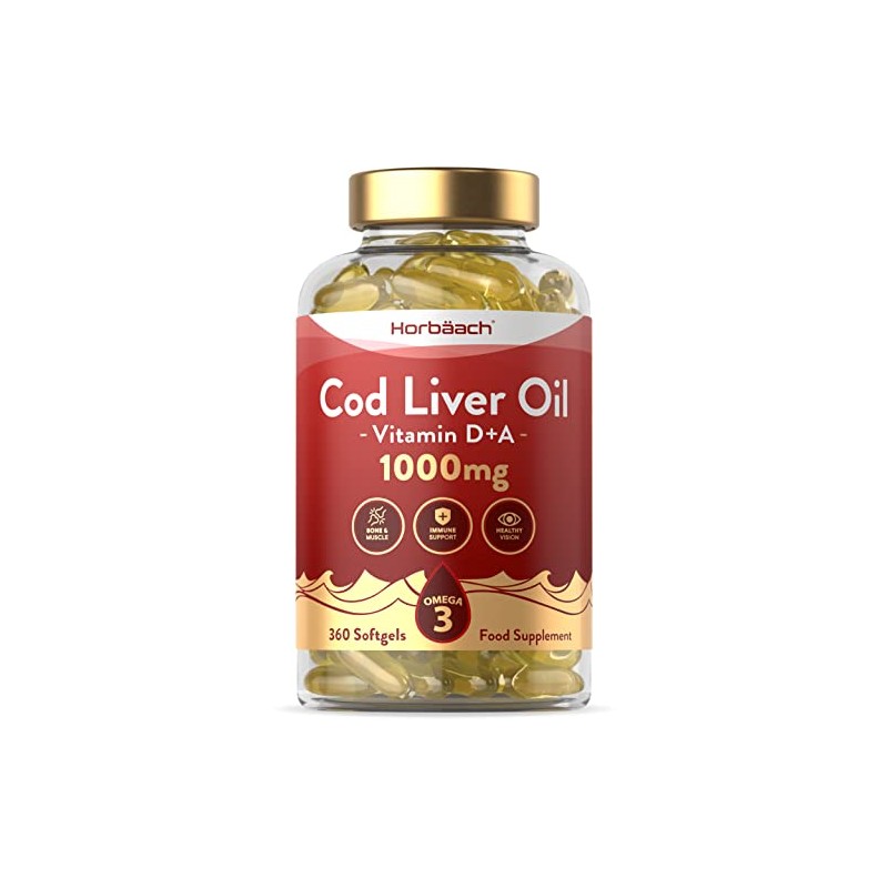 Cod Liver Oil Supplement 1000mg | 360 Softgels | with