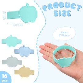 Fuutreo 16 Pcs Baby Bottle Labels for Daycare Labels Reusable Waterproof Silicone Water Bottle Name Bands Writable Baby Bottle Name Labels Tags Essentials with Dry Erase Marker (Vintage Color)