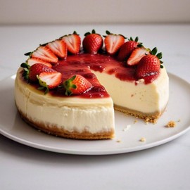 Andy Anand Luxurious Gluten-Free Strawberry Cheesecake, 9" Freshly Baked with Real California Cream Cheese, No Preservatives, Exquisite Taste (3.4 lbs)