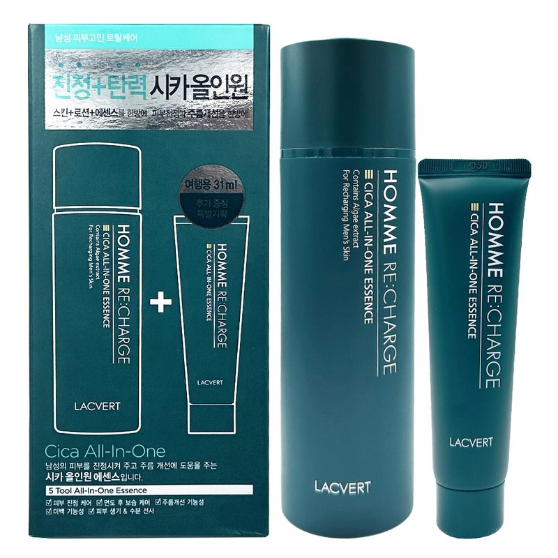 NEW Laquevert Homme Recharge Cica All-in-One Essence 150ml + 31ml