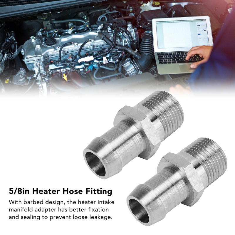 2 Pcs 1/2in NPT Male Thread to 5/8in Barb Connector