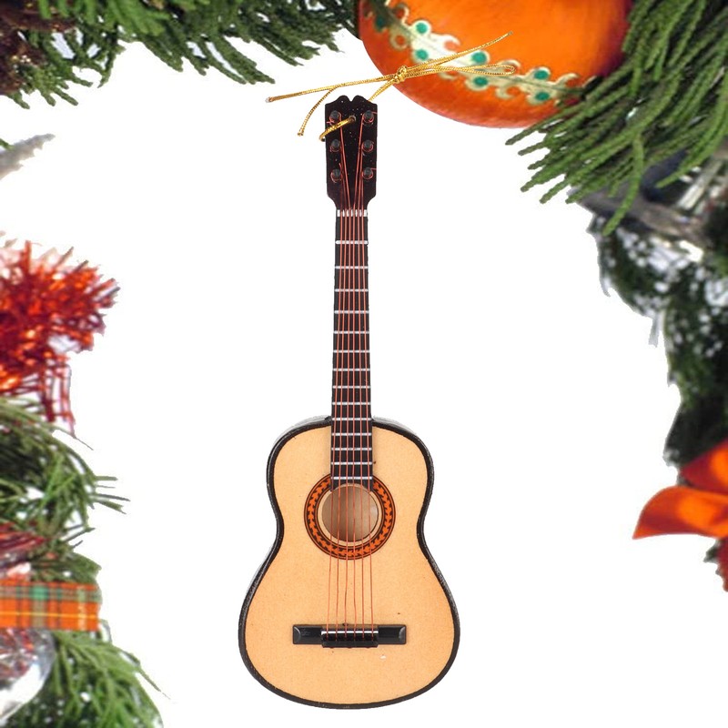 Guitar Ornament Resin Miniature Guitar Hanging Ornaments for Christmas Birthday