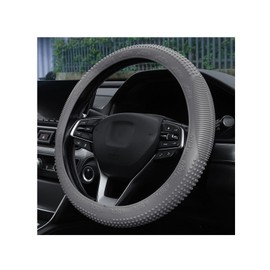 Alieemo Car Steering Wheel Cover, 14-15 Inch Odorless Silicone Steering Wheel Protector, Non-Slip Massage Grip Auto Wheel Cover, Universal Automotive Interior Accessories (Gray)