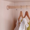 Btibpse Wooden Oval Closet Rod Polished Wood Wardrobe Closet Rod