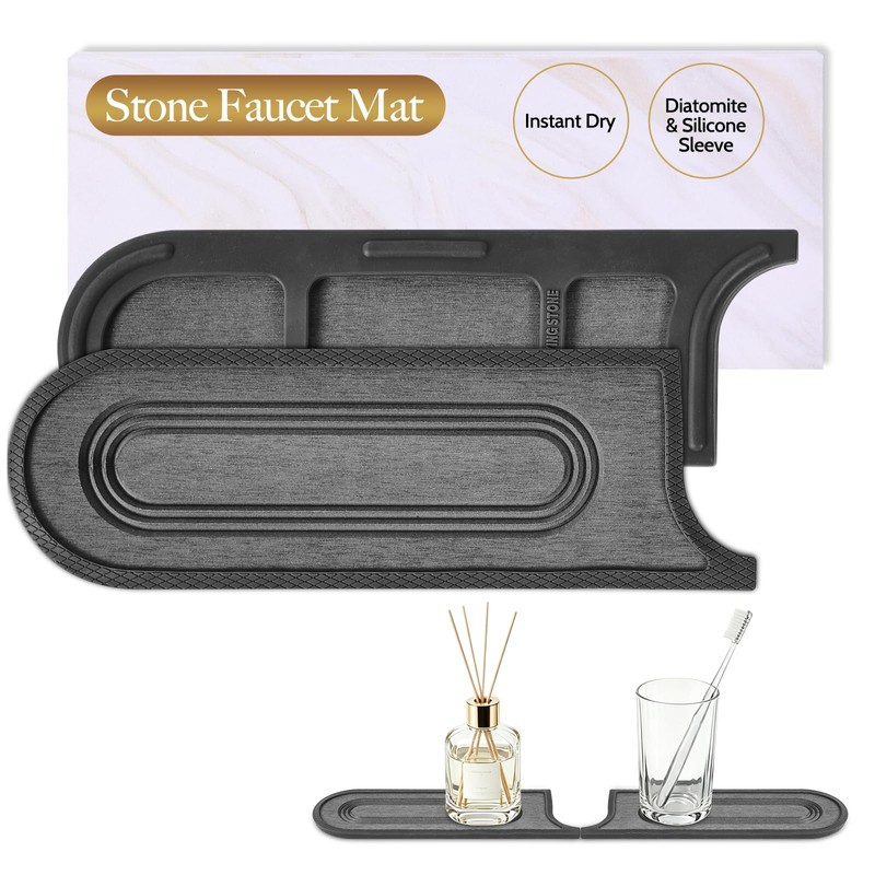 KitchifyMaers Faucet Mat for Kitchen Sink with Airflow Silicone Sleeve,