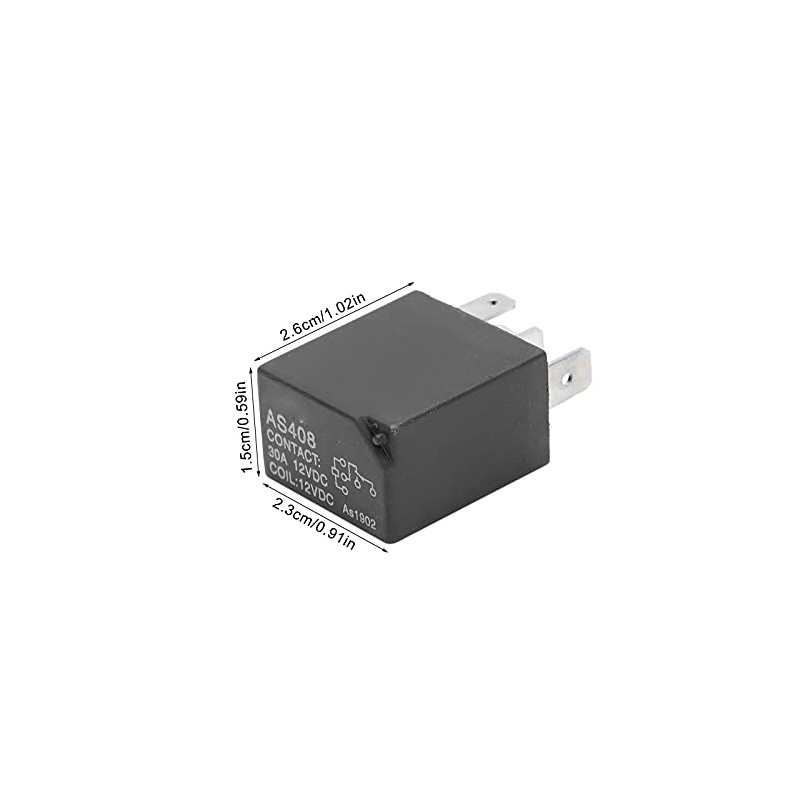 Akozon Auxiliary Relay, 9010‑150350 Auxiliary Relay Metal Black Replacement for