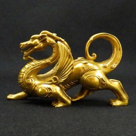 Feng Shui Amulet Dragon Figurine Copper Ya'az ()