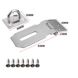 2 Pcs Door Padlock Hasp, Silver Stainless Steel Hasp and Staple Shed Lock Latch Heavy Duty Gate Security for Window Cabinet Pet Cage Crate