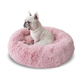 Donut Bed + F R E E Removable Cooling mat, Calming Dog Bed, Washable, Ideal for Small to Large Dogs and Cats & Round Dog Bed, Multiple Sizes,Pink,Combo Small (23" L x 23" W x 7" Th)