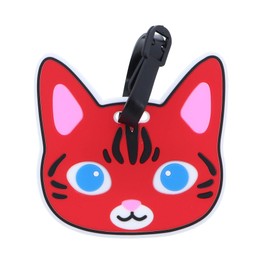 Animal Luggage Tag Cute Suitcase Label (Red Cat)