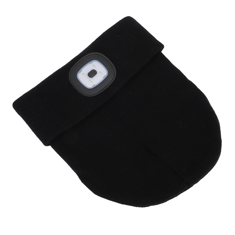 LED Beanie Hat Adjustable Brightness USB Rechargeable Soft Warm Knitted