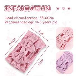 NJCXOLA 3 Pack Baby Headbands, Nylon Flower Headbands, Girls Elastic Newborn Headbands, Baby Hair Accessories