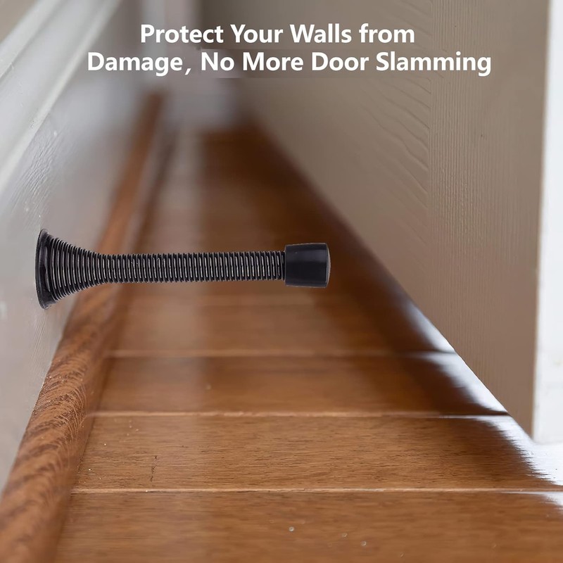 85mm Spring Door Stop - Heavy Duty Metal Wall Mounted