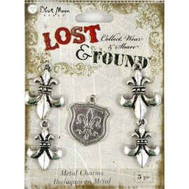Blue Moon Lost & Found Metal Charms - Fleur de Lis (Retired)