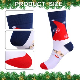6 Pairs Christmas Socks for Men Women, Funny Cute Soft Socks for Unisex Cotton Dress Socks Holiday Warm Winter Breathable Soft Socks for Christmas Gifts