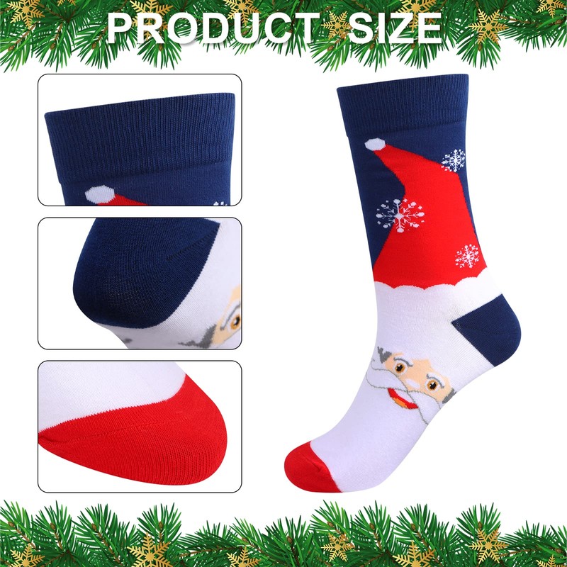 6 Pairs Christmas Socks for Men Women, Funny Cute Soft