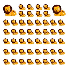 Eleqldwen 50PCS Wild Animal Miniature Figurines Resin Lion Ornament for Garden Moss Landscape