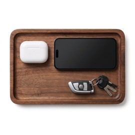 Walnut Wood Tray with Non-Slip Feet, 10 x 6 Inch Serving Tray
