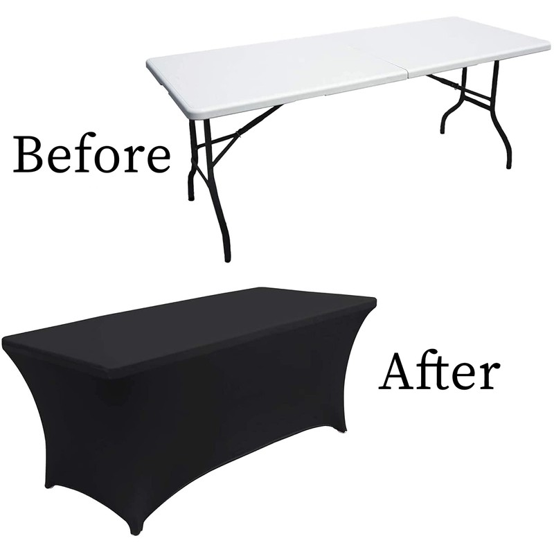 ALESWEAR 6ft Spandex Tablecloths for Home Rectangular Table Fitted Stretch
