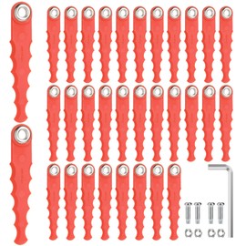Eyoloty 32 Pack WA0010 Replacement Blades Compatible with Worx WA0004 WG154 WG163 WG160 WG180 WG175 WG155 WG151 String Trimmers Polycarbonate Head,Flexible Blades with Screw Parts-Orange (37 Pack)