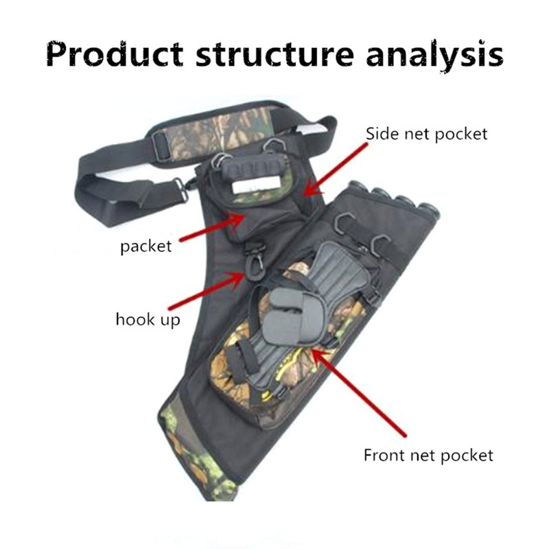 Multi Function 4Tubes Back Arrow Quiver Shoulder Hanged Target Shooting