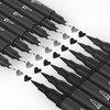 Mogyann Drawing Pens, 12 Pack Dual Brush Pens Black Markers