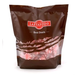 LaetaFood Sugar Free Peppermint Pinwheel Starlight Hard Candy (1 Pound Bag)