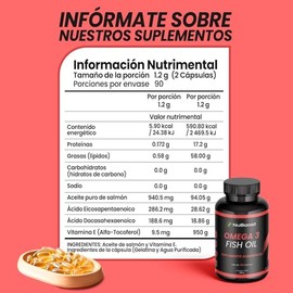 Nuboost Omega 3 1000mg - 180 cápsulas Aceite de Salmon Puro - Omega 3, fish oil EPA y DHA - HECHO EN USA (1)