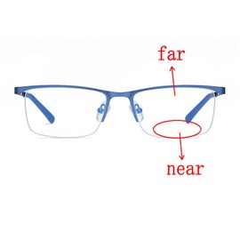 mincl Fashion 2020 Fashion Men's Square Bifocal Reading Glasses Photochromic Lens Men Transition Sunglasses Presbyopia (blue, 0.00/+1.75 Magnification)