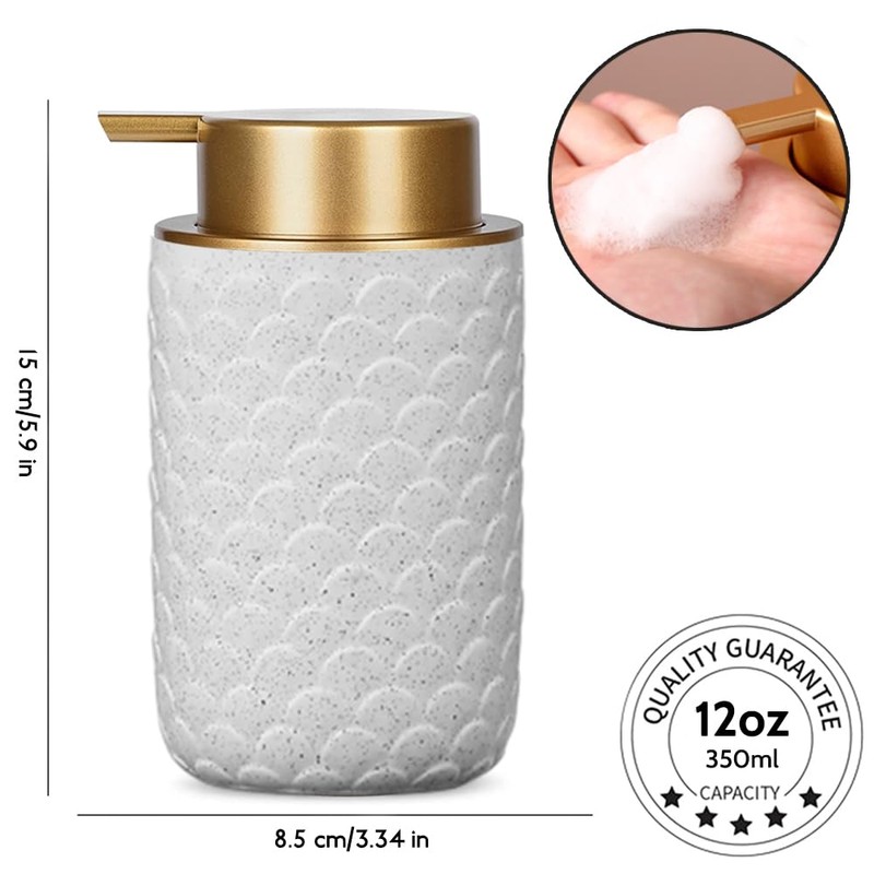 Foaming Soap Dispenser, Ceramic Foam Hand Dish Liquid Soap Dispenser