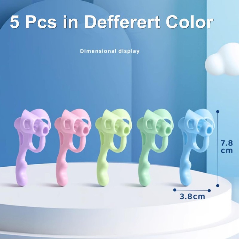 YZEASYPINK 6PCS Pencil Grips for Kids Handwriting 5 Fingers Toddlers