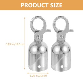 DOITOOL Rope Hooks, Pack of 2 Rope End Stop Lanyards, Metal Cord Lock Stopper, Rope End Cap, Cord End Stopper, Rope End Snap Cord Hook, Double Head Accessories, Fence Rope, Red Velvet