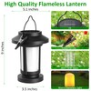 Derynome Solar Lantern Outdoor Lights, 4 Pack Upgraded Flickering Flameless