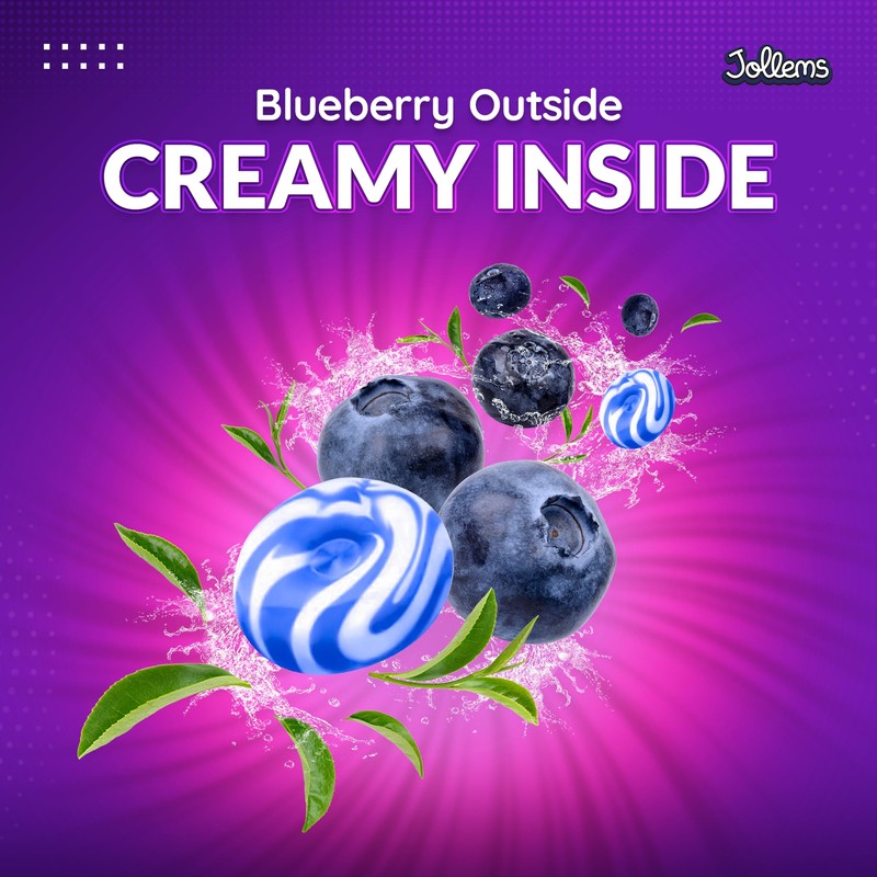 Jollems O’ Creamers Blueberry & Cream Flavored Hard Candy |