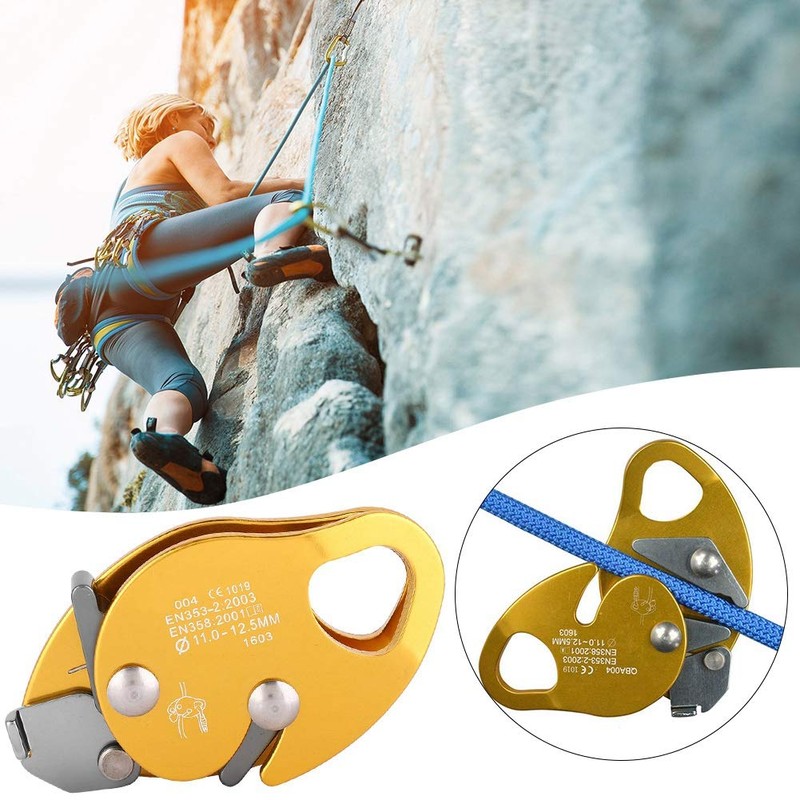 Climbing Descender Self-Braking Stop Climbing Rope Grab Stopper Peak Gear