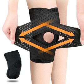 Kniebandage Männer Damen,Kniestütze für Knieschmerzen, Verstellbare Patella Kniestütze Kniebandage,Knee Support mit Stabilisatoren & klettverschluss,für Meniskus Riss Knieschmerzen,L