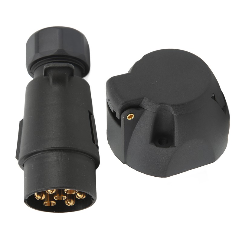 7 Pin Trailer Plug Socket with Gasket Bracket Kit Wiring