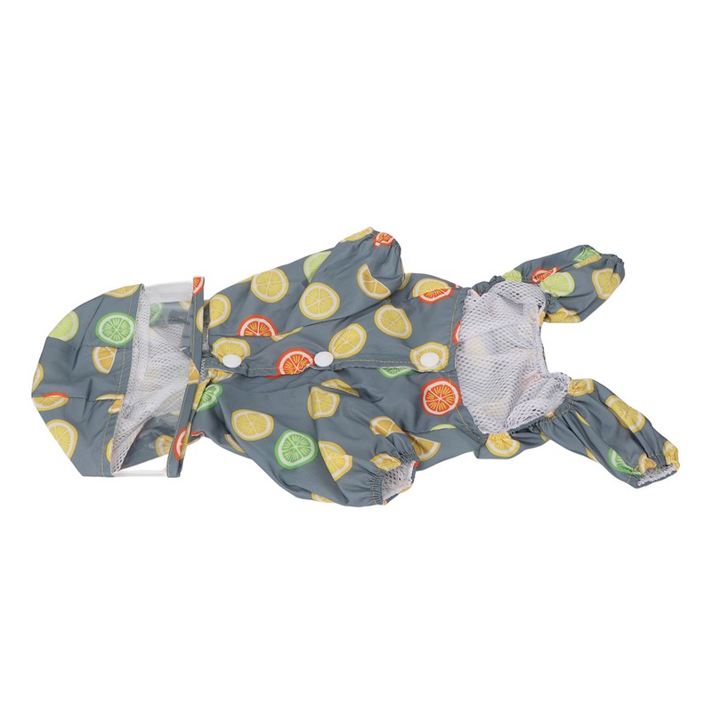 Dog Raincoat Hooded Reflective Windproof Breathable Lightweight Pet Rain Jacket