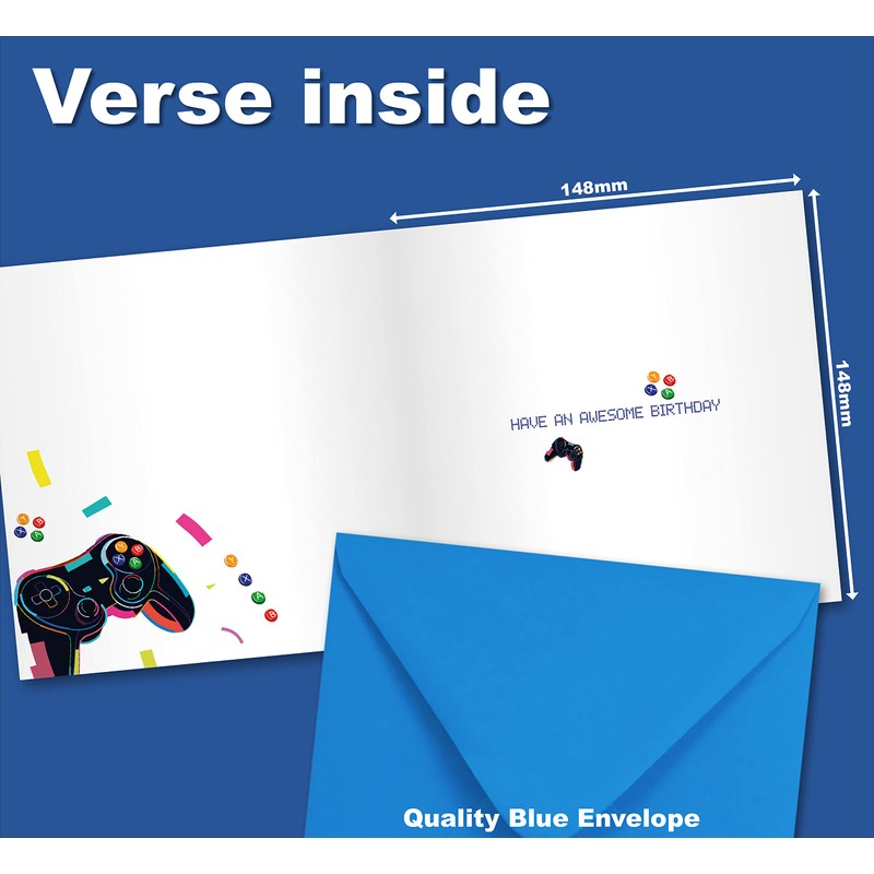 Birthday Card Age 9. Birthday Card with Matching Envelope. Game