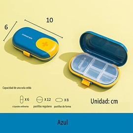 GeorgeX Organizador de Pastillas Pastillero de Viaje 4 Compartimentos Organizador de Pastillas de Vitaminas Trituradores y Divisores de Pastillas