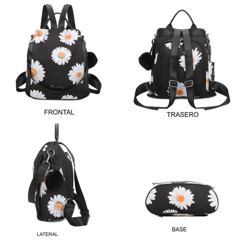 OLIVIA WONG Waterproof Theft Backpack for Women (13L), Convertible Backpack