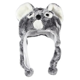 Bioterti Plush Fun Animal Hats –One Size Cap - 100% Polyester with Fleece Lining (Koala)